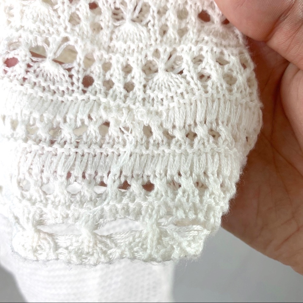 Fashion Avenue white loose knit open cardigan - Picture 4 of 10